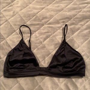 black satin bralette